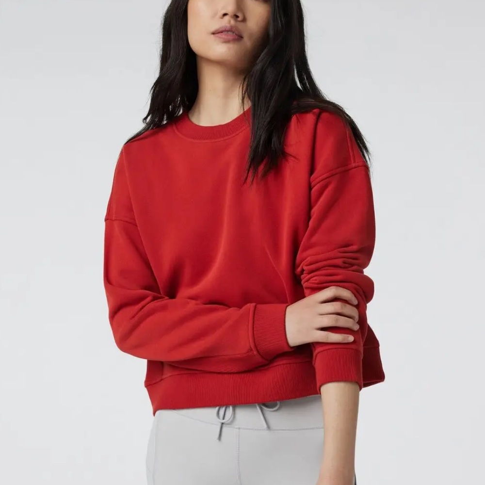 Vuori Restore Rib Crew in Scarlet XS NWT